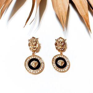 Tiger coin drop earrings #1140